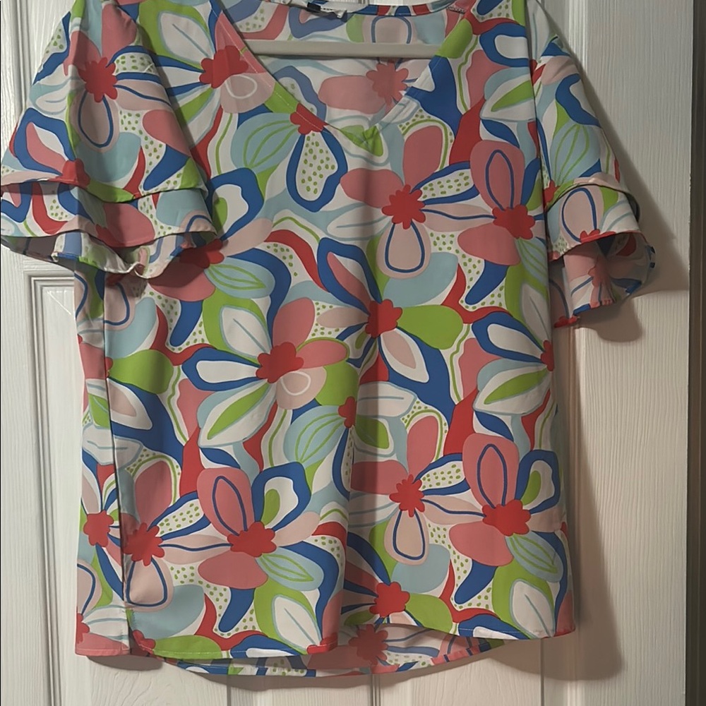 Vibrant Floral Women's Blouse